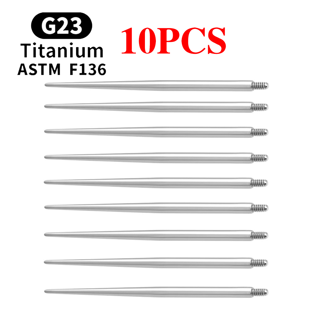 10 pçs astm f136 g23 titânio punctura agulha guia agulha piercing ferramenta para barriga lábio orelha sobrancelha corpo jóias ferramentas de piercing