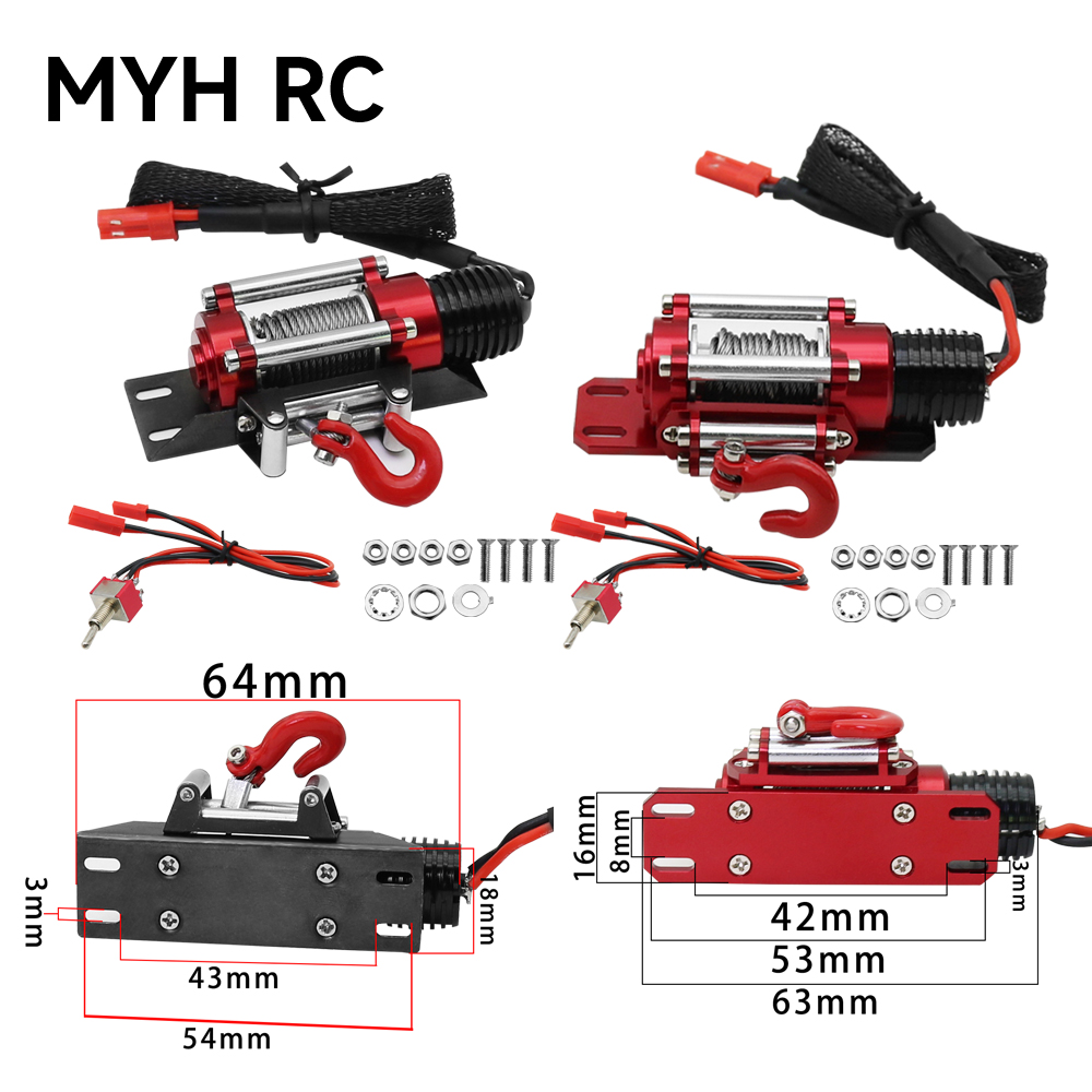 Metalen Automatische Simulatie Gesimuleerde Lier voor 1/10 1/12 RC Crawler Auto Axiale SCX10 III 90046 D90 TRX4 TRX-6 D110 Redcat