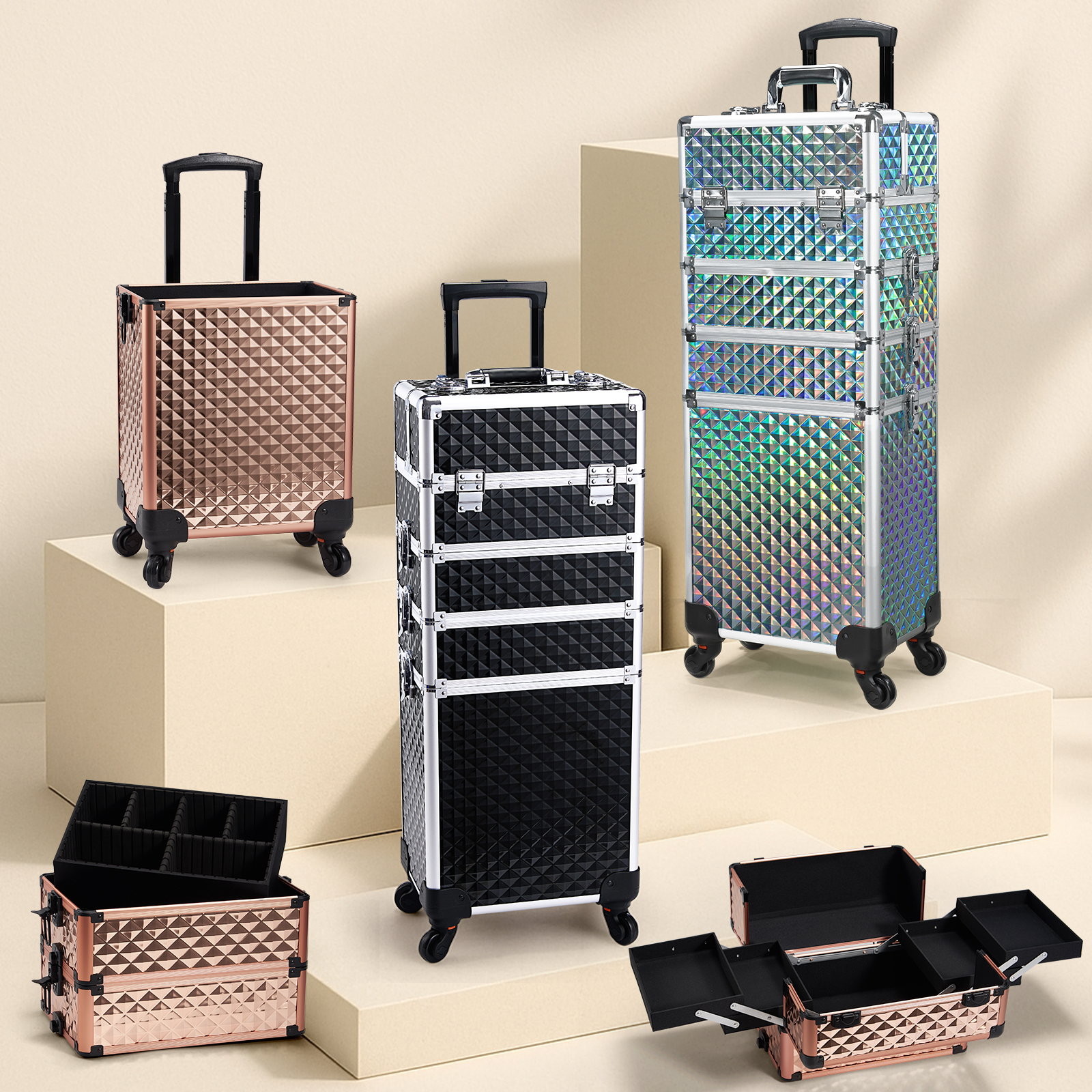 Maletín de Maquillaje con Ruedas