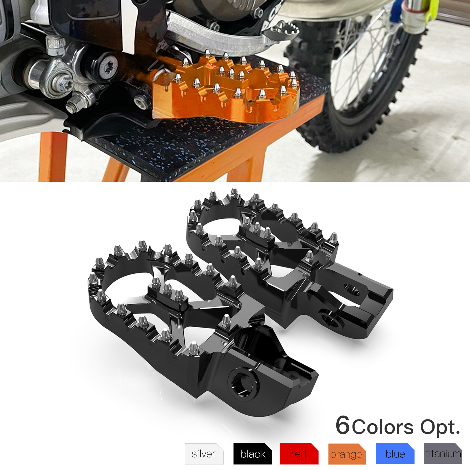 Repose-pieds 57mm pour KTM EXC 300 EXCF 350 EXC 450 2017-2023 SX 125 SXF 250 SXF 450 XCF 350 2017-2022 pour Husqvarna TE 300
