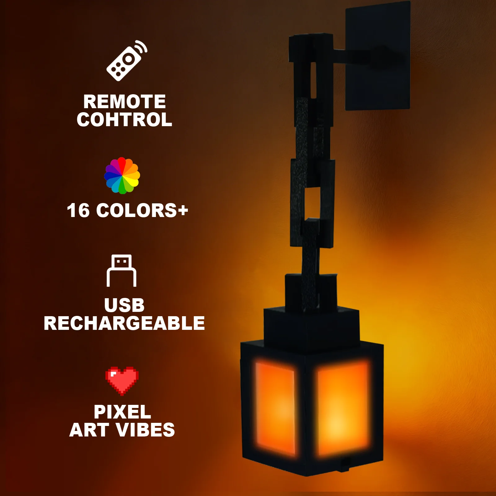 2026 pixel estilo luz noturna lanterna portátil ornamento de mesa 16 cores rgb remoto diy decoração interior atmosfera luz