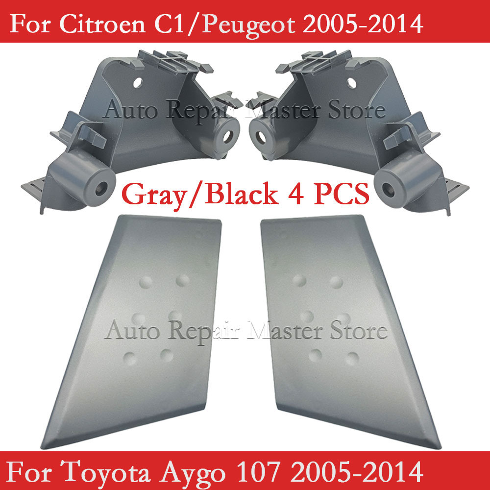 Manija interior negra y gris para Peugeot 107 Toyota Aygo Citroen C1 2005-2014, hebilla de puerta, cubierta de mano, Base de reposabrazos de puerta para BYD F0