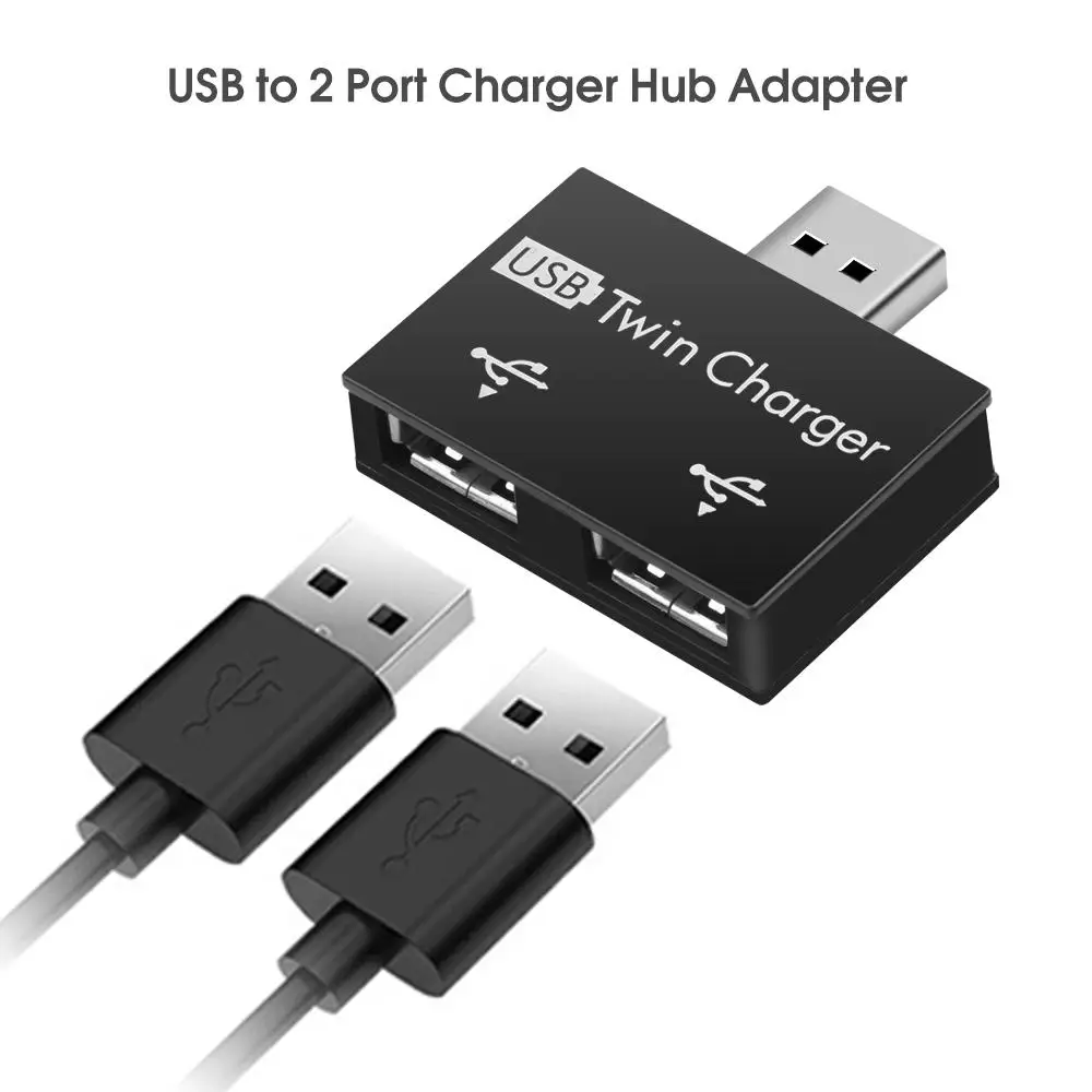 Adaptador divisor de cargador de 2 puertos USB Hub para teléfono PC