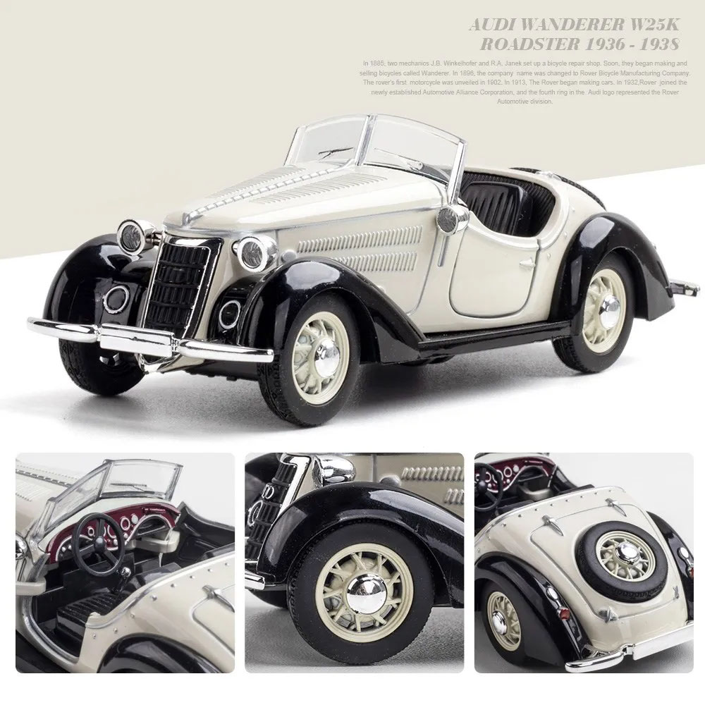 Modelo de vehículo 1:32, coche de juguete súper clásico extraíble, colección educativa, modelo de coche abierto con puerta, regalo, coche de regalo para Audi