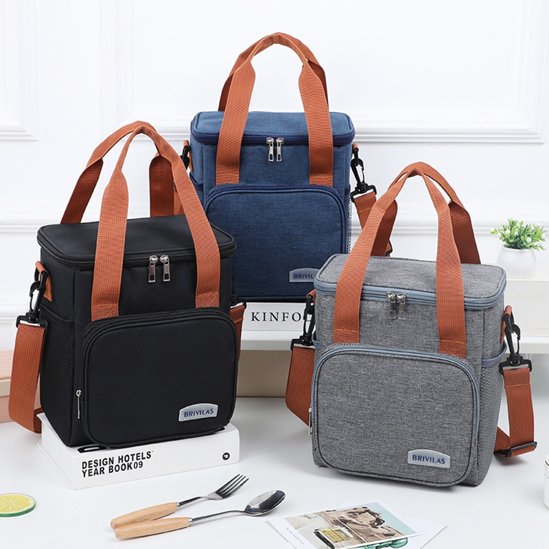 Grote Capaciteit Lunchtas Thermische Isolatie Verdikte Waterdichte Tassen Draagbaar Met Handvat Crossbody Tas Waterdichte Oxford Doek