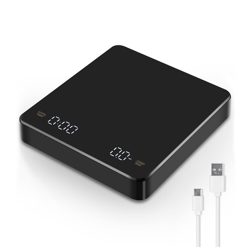 Digitale Kaffee waage mit Timer LED-Bildschirm Espresso USB 3kg max. Wiegen 0,1g hochpräzise Maßnahmen in oz/ml/g Küchen waage
