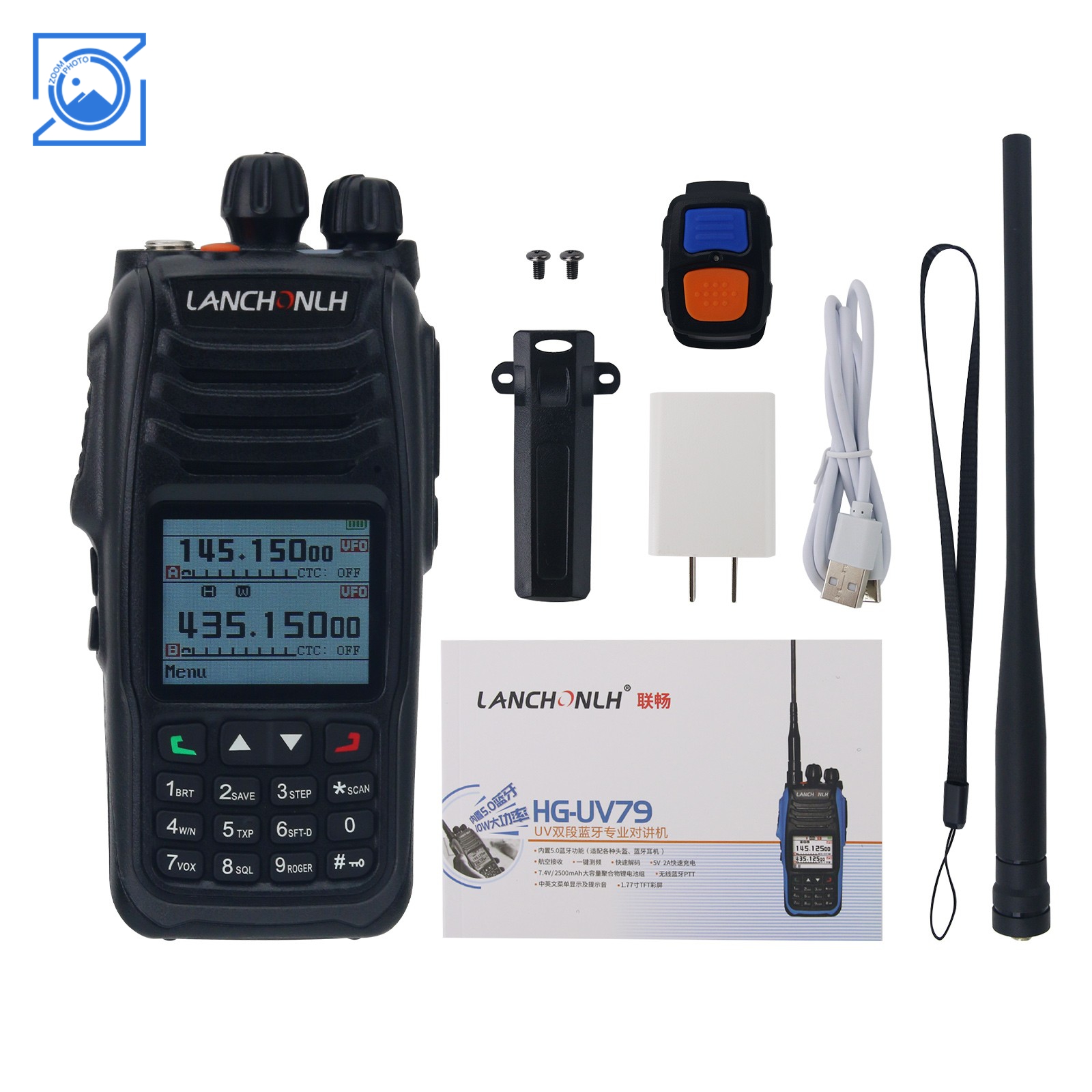 HG-UV79UV 10W 5KM Bluetooth Walkie Talkie VHF UHF Radio Handheld Transceiver mit Aviation Band
