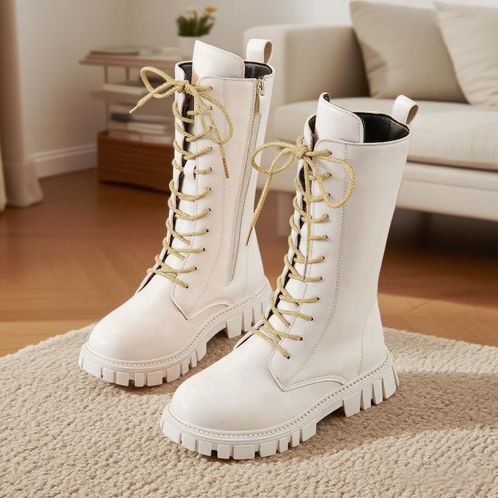 Meninas moda botas longas simples cor sólida fundo macio melhores botas de couro crianças menina macio e confortável equitação botas diárias