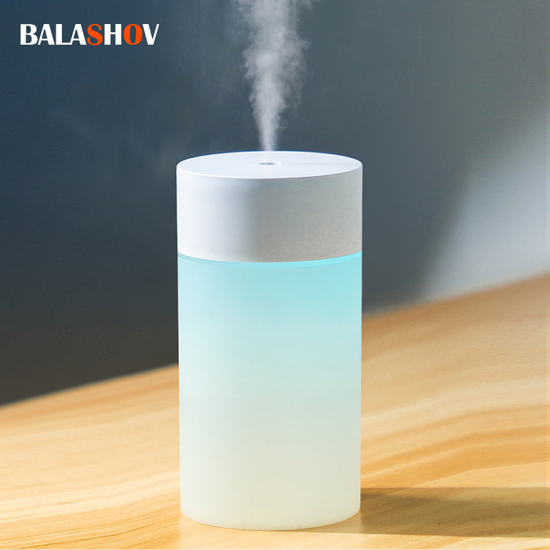 Mini humidificador de aire ultrasónico USB, lámpara LED, difusor de aceite esencial, purificador de Aroma para coche, fabricante de niebla de aniones portátil, 260ML