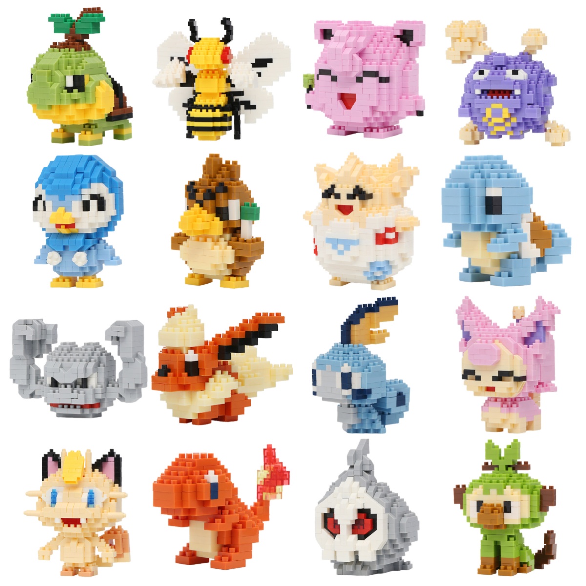 Pokemon Kleine eenvoudige bouwstenen Karakter anime figuur Actiespeelgoed Grafische diamant Mini-model Pocket Monster Verzamel cadeau