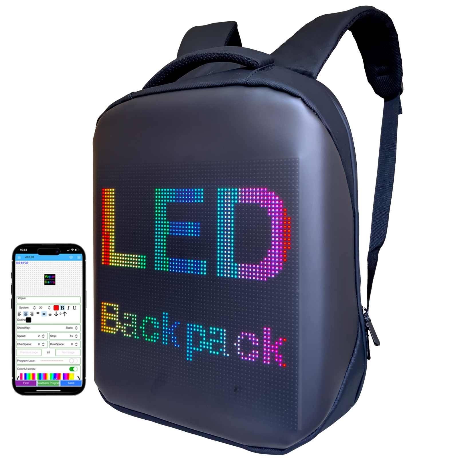 LED locomotief rugzak scherm tas display reclame tas WIFI en Bluetooth voor reis express met naam LOGO LED rugzak man