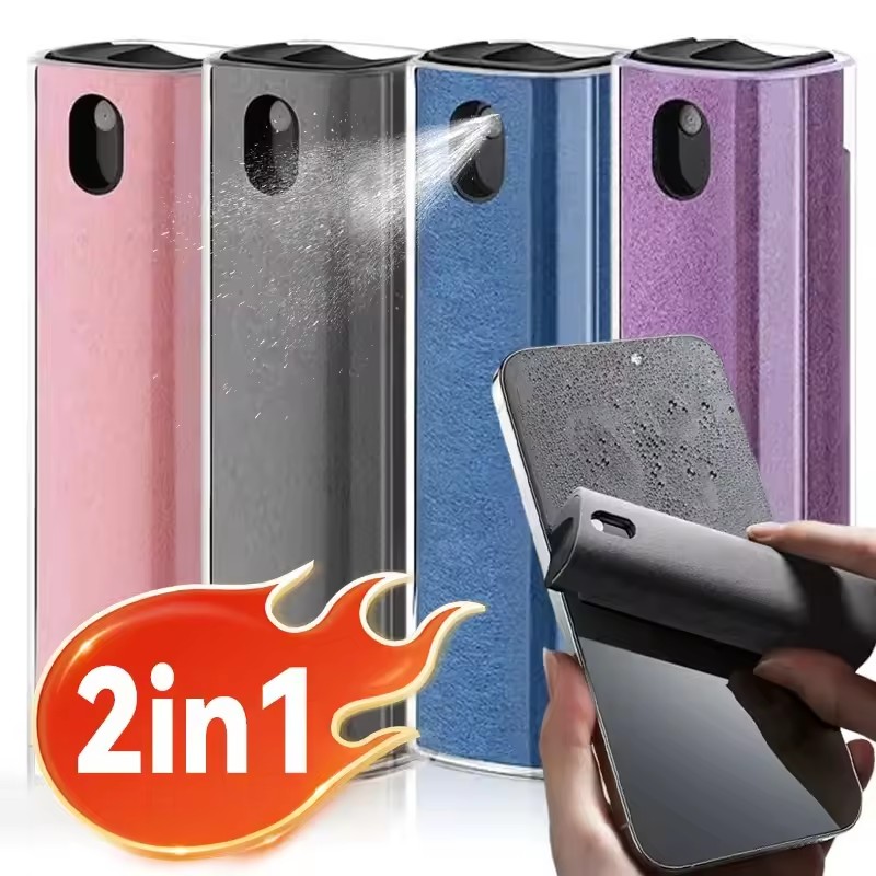 2-in-1-Bildschirmreiniger, Sprühflasche, Computer- und Handy-Bildschirmreiniger mit Mikrofasertuch-Set, Reinigungswerkzeuge, Reinigungsmittel