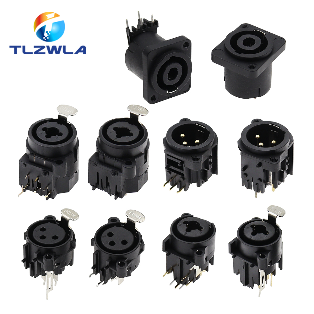 1 Buah Adaptor Steker Speaker Audio Mikrofon Mixer Dudukan Panel Konektor Soket Betina XLR 3pin