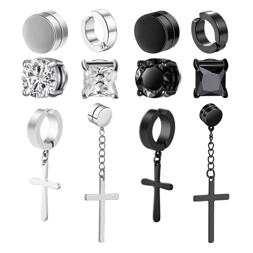 Boucles d'oreilles à Clip magnétique, 1 à 12 paires, sans perçage, fausses boucles d'oreilles, cadeau pour hommes et femmes, bijoux