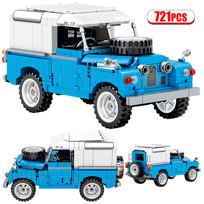 721 pièces ville rétro mécanique hors route véhicule bloc de construction Roadster voiture de course Supercar briques jouets pour garçons enfants cadeaux