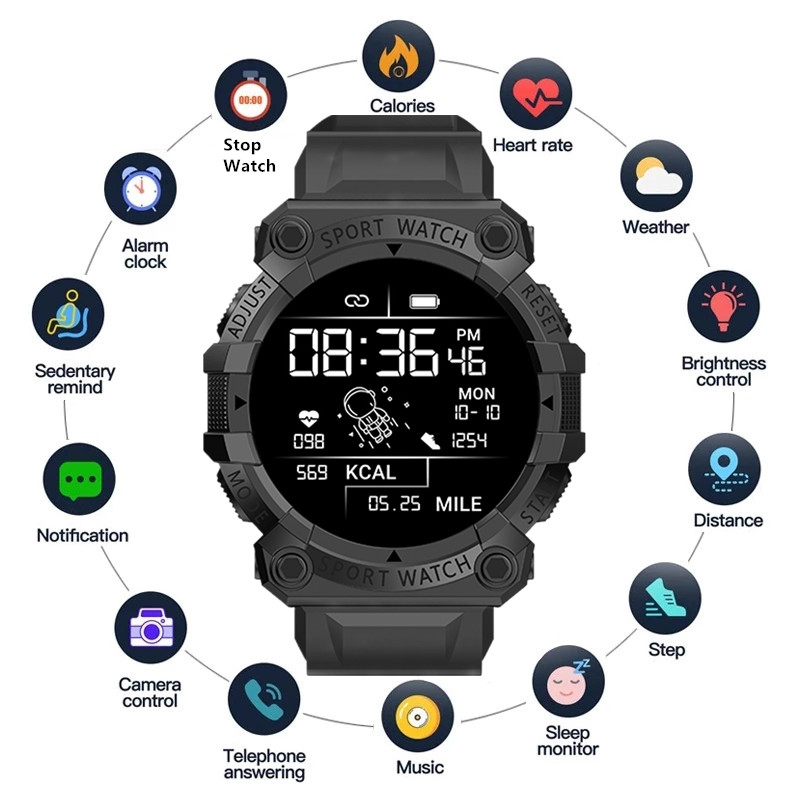 Fd68s relógios inteligentes das mulheres dos homens bluetooth smartwatch toque pulseira inteligente pulseira de fitness relógios conectados para ios android