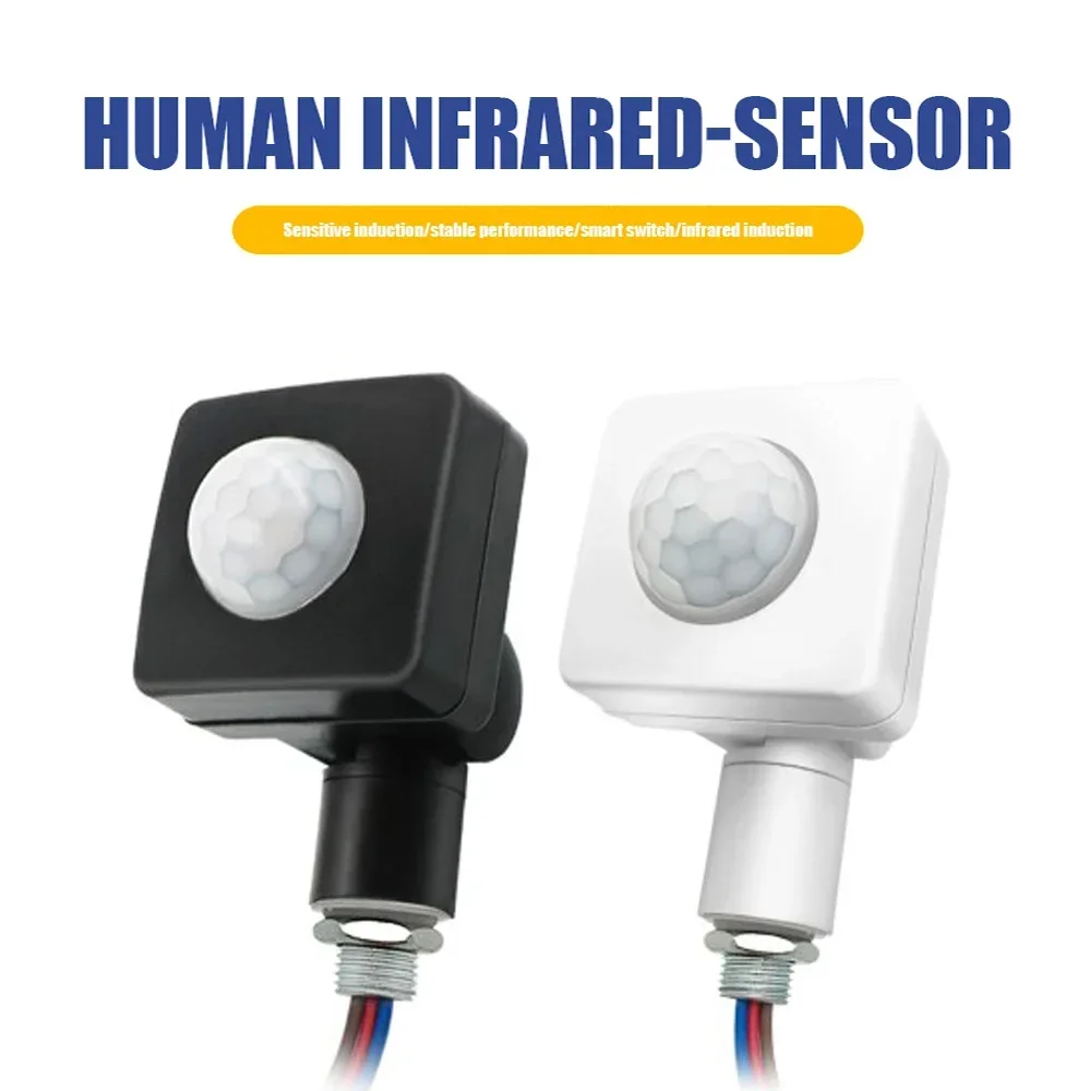 AC85-265V Sensor de movimiento interruptor PIR ajustable luz de inundación LED ultrafina PIR Detector de Sensor de movimiento al aire libre impermeable