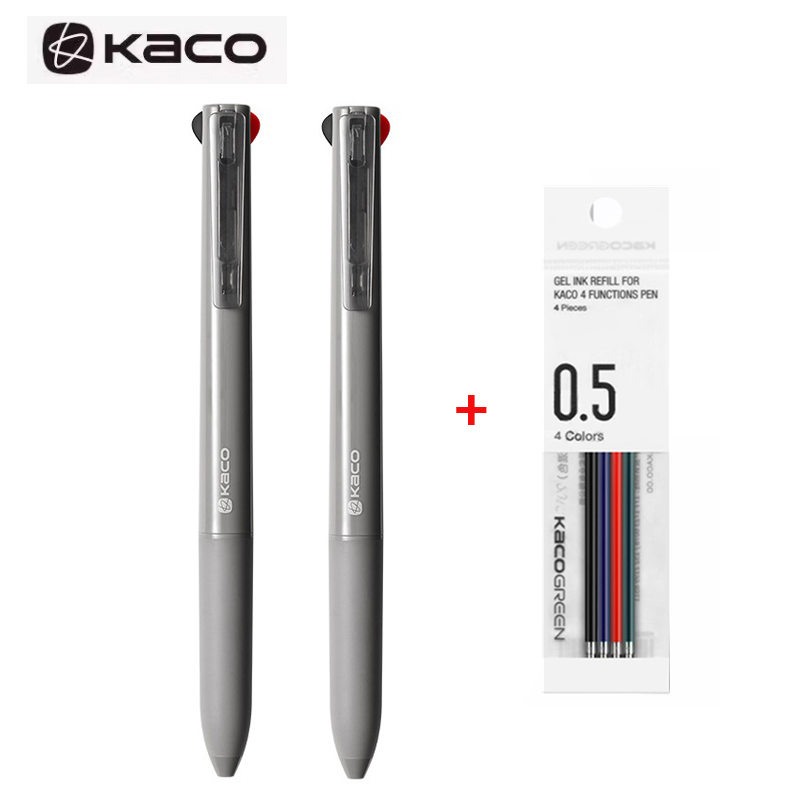 KACO Easy 3-в-1 гелевая ручка, многофункциональный механический карандаш 0,5 мм и шариковые канистры для плавного письма, школьная замена стержня, 4 цвета