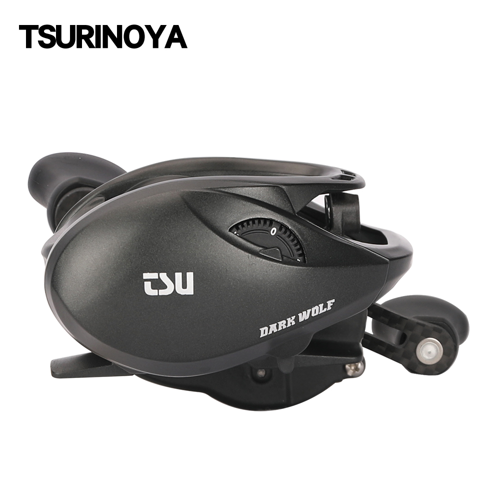TSURINOYA 135G Ultra Light 6.1G Spool Bait Finesse Baitcasting ตกปลา Reel Dark Wolf 50S 7.1:1 4Kg ตื้น Spool Ligh เกม Coil