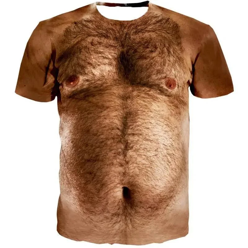 Herren 6er-Pack Bauchmuskel-T-Shirt 3D-Bedruckt Kurzarm Fitness Lauf-Sportbekleidung Lässig Locker Bequemes Kurzarmshirt
