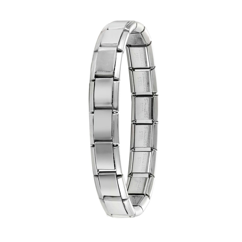 New Women's Men's Jewelry DIY 9MM Width Italian Elastic Charm Bracelet Solid Color Stainless Steel Fashion Bangle