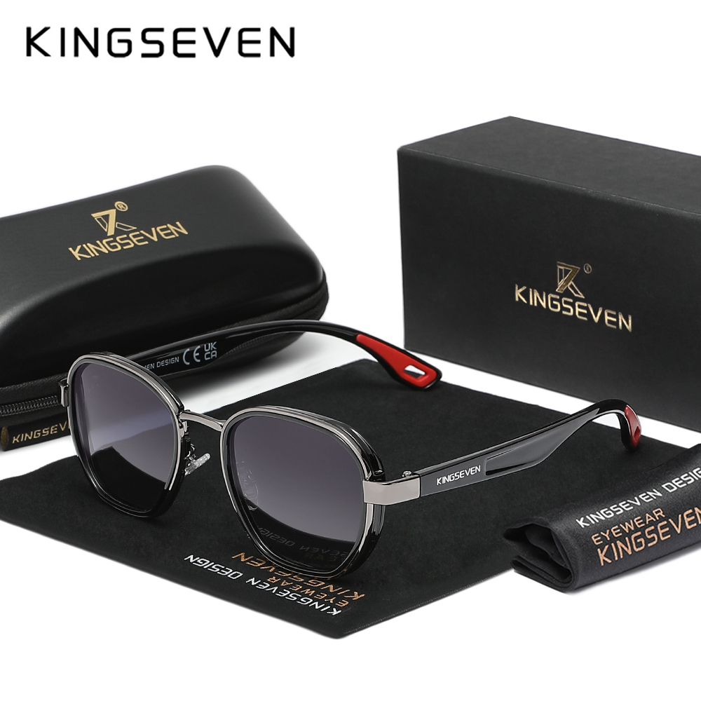 KINGSEVEN солнцезащитные очки мужские поляризационные UV400 ретро роскошные модные женские очки мужские повседневные очки в круглой оправе с антибликовым покрытием