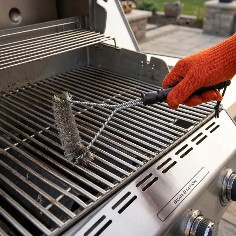 Grillreinigungsbürste mit Edelstahlborsten, Antihaft-Reinigungsbürsten für BBQ-Grills und Zubehör