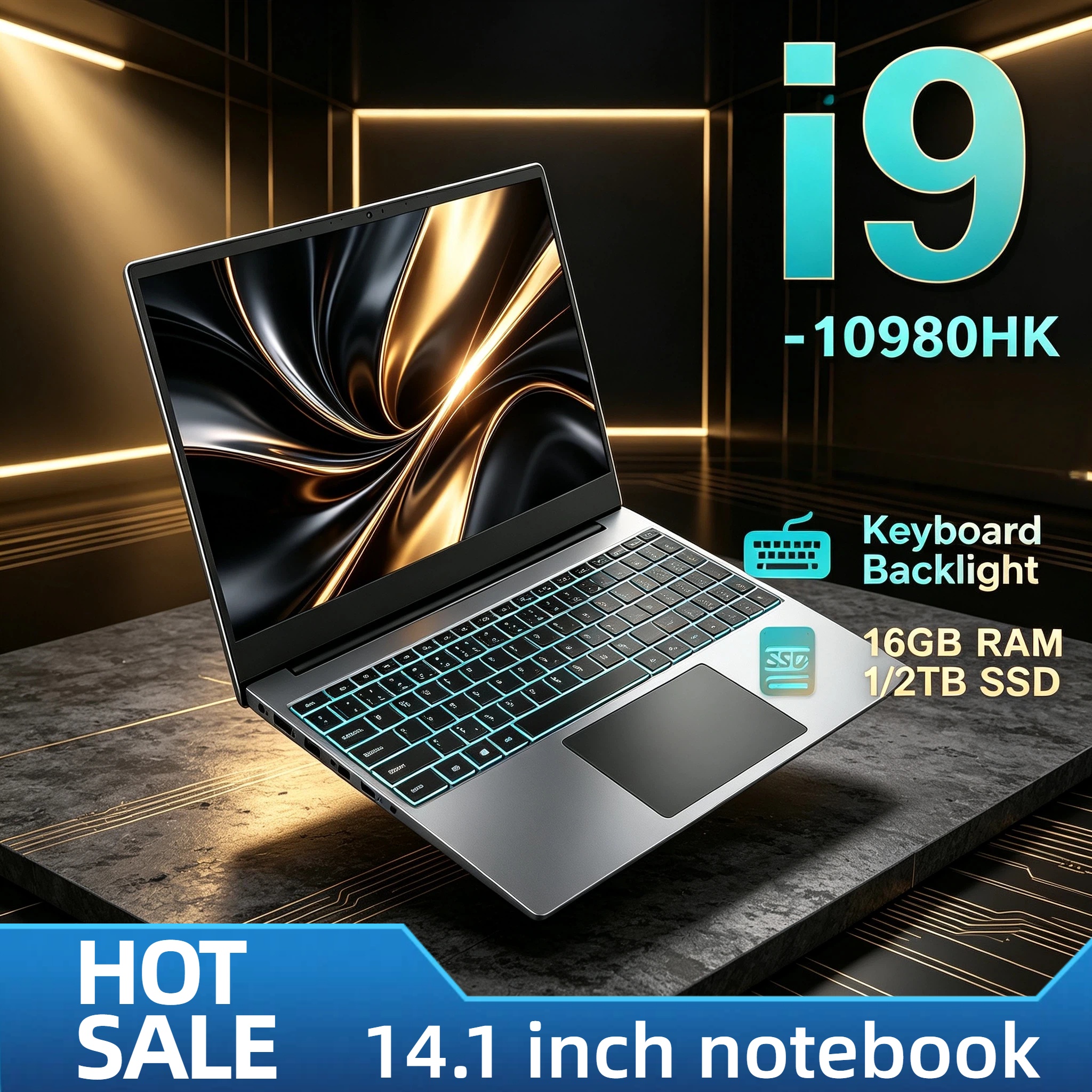Intel Core i9 10980HK 14.1 Pro Laptop 8C16T 2.4-5.3GHz 16MB 45W 32GB RAM 2TB M.2 SSD Gaming Notebook Office Fast New