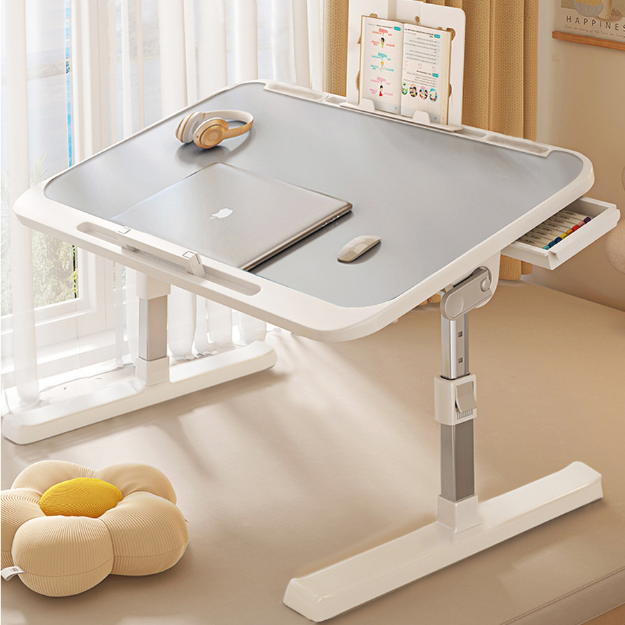 Escritorio para computadora portátil ajustable, plegable, mesa de cama multiángulo con mango portátil, para uso doméstico en la oficina, mesa ergonómica para computadora de estudio