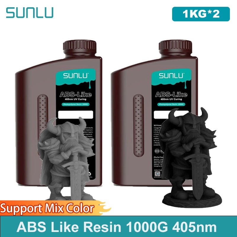 SUNLU УФ-смола 405 нм, похожий из АБС-пластика, фотополимерный ЖК-принтер, жидкость, 2 кг, может просверленная обработанная внутренняя резьба, низкий запах, высокая твердость