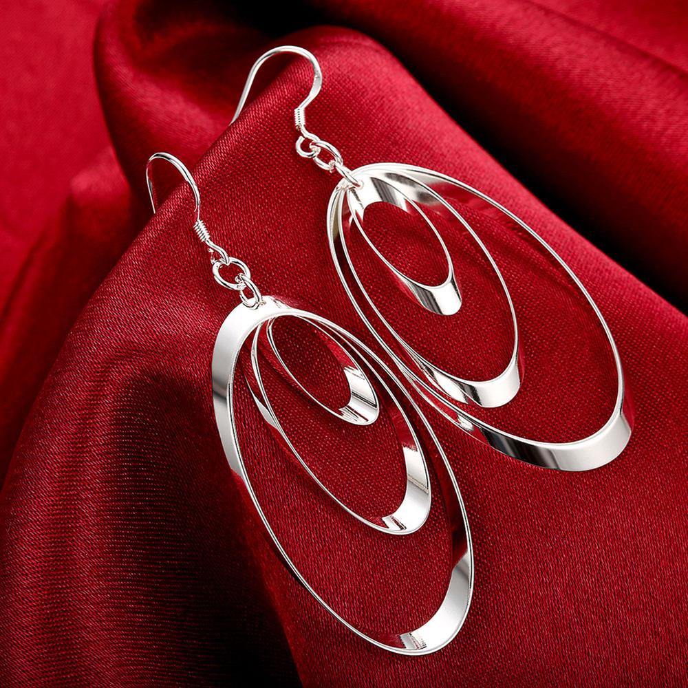 Jewelrytop store 925 brincos de prata esterlina encantos redondos para mulheres menina jóias de noivado de casamento nobre bela moda