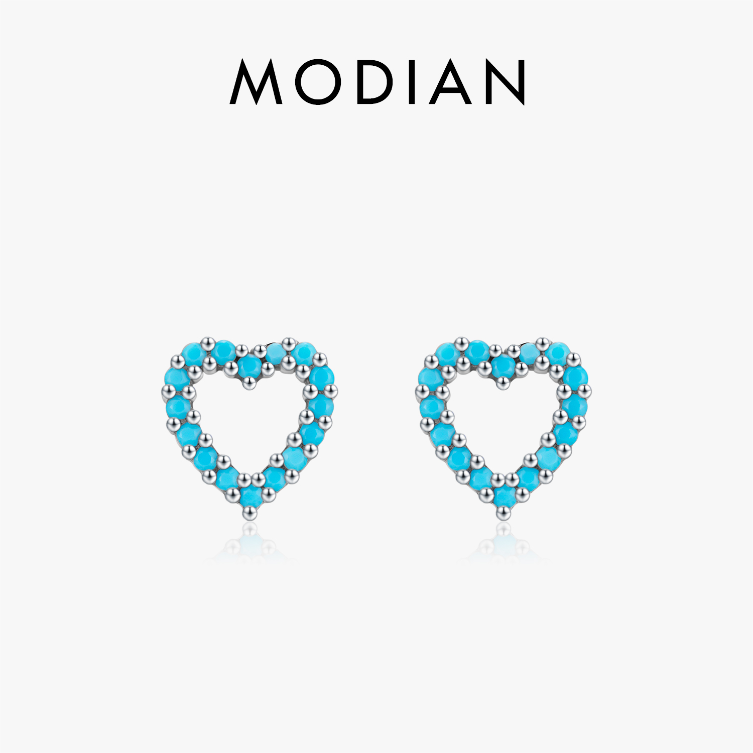Modia anting-anting kancing hati pirus romantis indah perak murni 925 sederhana untuk hadiah ulang tahun wanita perhiasan
