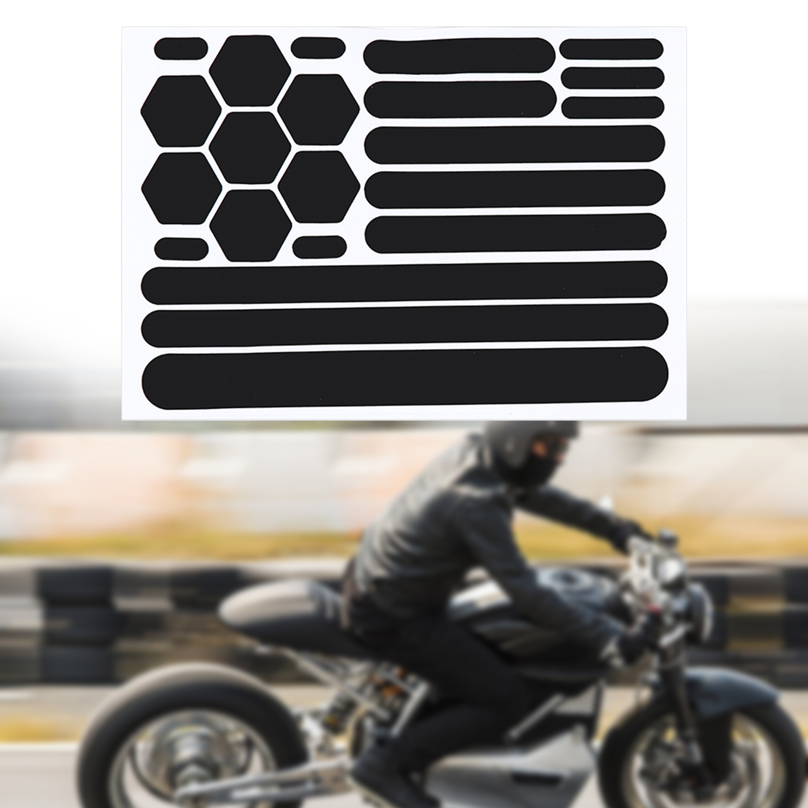 Reflektierende Aufkleber für Motorradhelme, Autos, Fahrräder, Motorräder, Aufkleber, Schutz, reflektierende schwarze Aufkleber, Aufkleberstreifenband