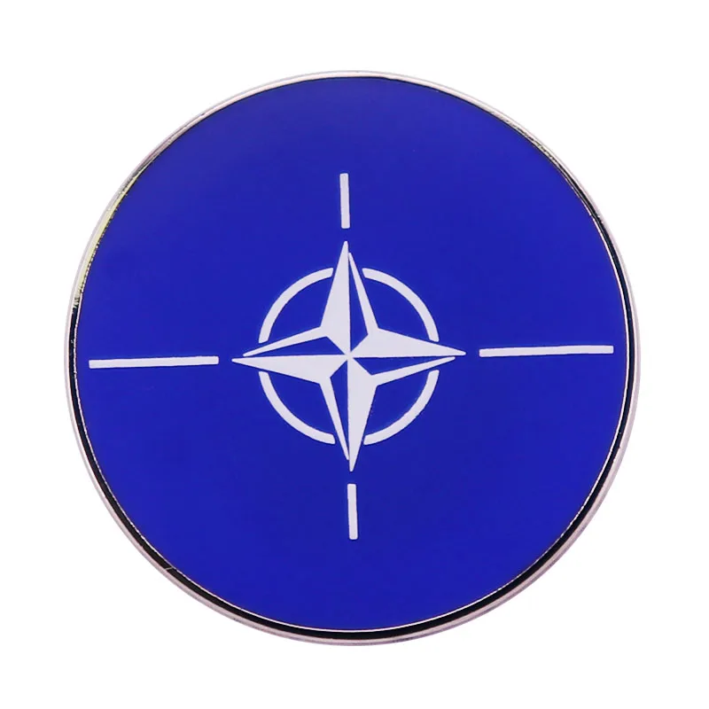 Nato WOJSKOWY FLAGA Odznaka Europa Północnoatlantycka Organizacja Traktat Alliance Flagi Emaliowana przypinka Emblemat