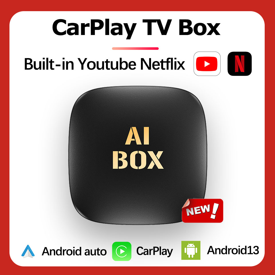 Android 13 TV CarPlay AI Box adaptador inalámbrico Carplay Android Auto tienda integrada para Youtube Netflix sistemas de inteligencia de coche