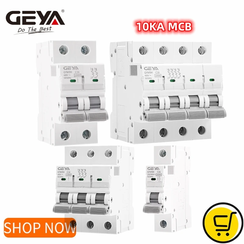 GEYA GYM9H 10KA MCB 1P 2P 3P 4P 6A 10A 16A 20A 25A 32A 40A 50A 63A Автоматический выключатель 230V 400V C Curve CE CB Approved