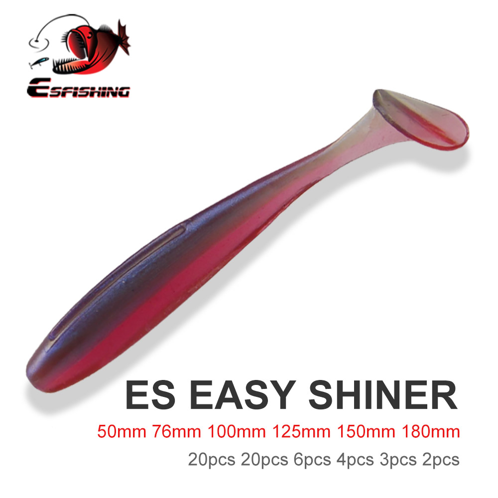 Рыболовные приманки ESFISHING Мягкие приманки 50 76 100 125 150 180 мм ES Easy Shiner Isca Искусственная рыбалка на щуку окунь zander