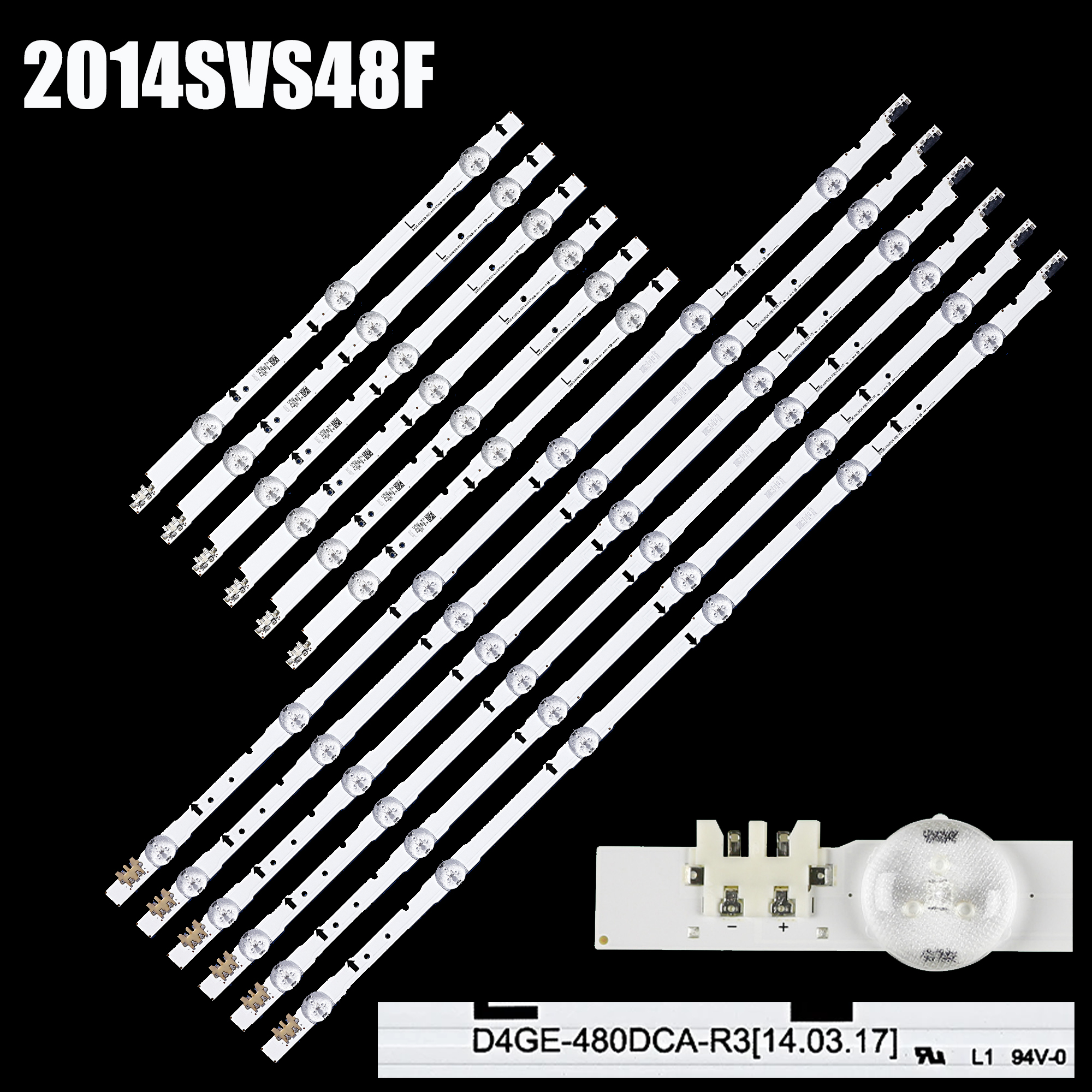 12 pièces/ensemble LED Rétro-Éclairage Pour LH48DBDPLGC 2014SVS48F UA48J5088AC UE48H6400 BN96-30453A D4GE-480DCA-R3 D4GE-480DCB-R3 UE48H6500