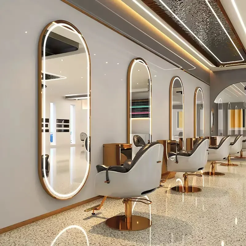 Nova barbearia salão de cabeleireiro espelho especial montado na parede salão perm e tintura espelho de cabelo