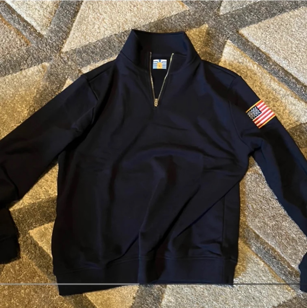 Moletom Vintage Y2K Bordado com Gola Alta e Zíper, Pullover Oversized Casual Esportivo Unissex
