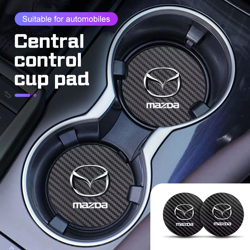 Car Coaster Non-Slip Pad For Mazda 3 5 6 Atenza Axela Demio CX3 CX-5 CX5 CX7 MP MS RX8 Water Cup Holder Interior Mat Accessories