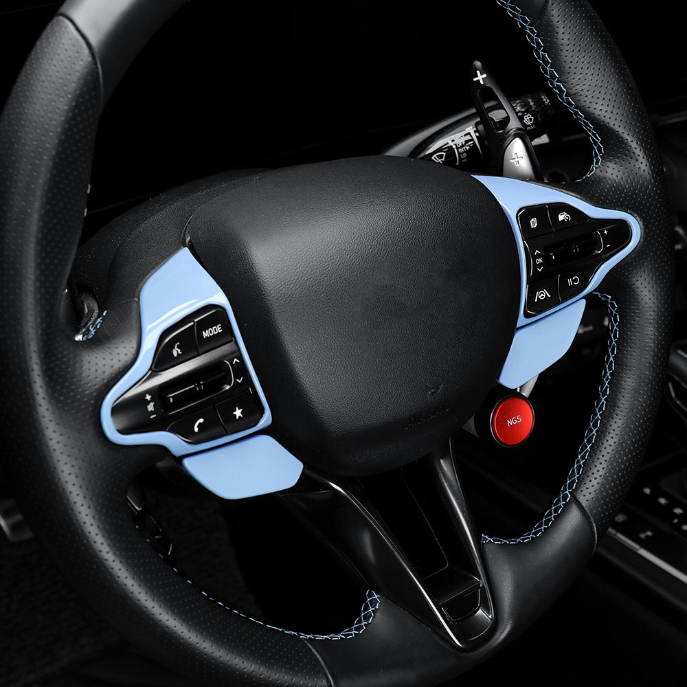 Carbon Fiber Stijl Auto Stuurwiel Frame Cover Trim Interieur Accessoires LHD/RHD Voor Hyundai Veloster N 2019-2023 Kona N I30N