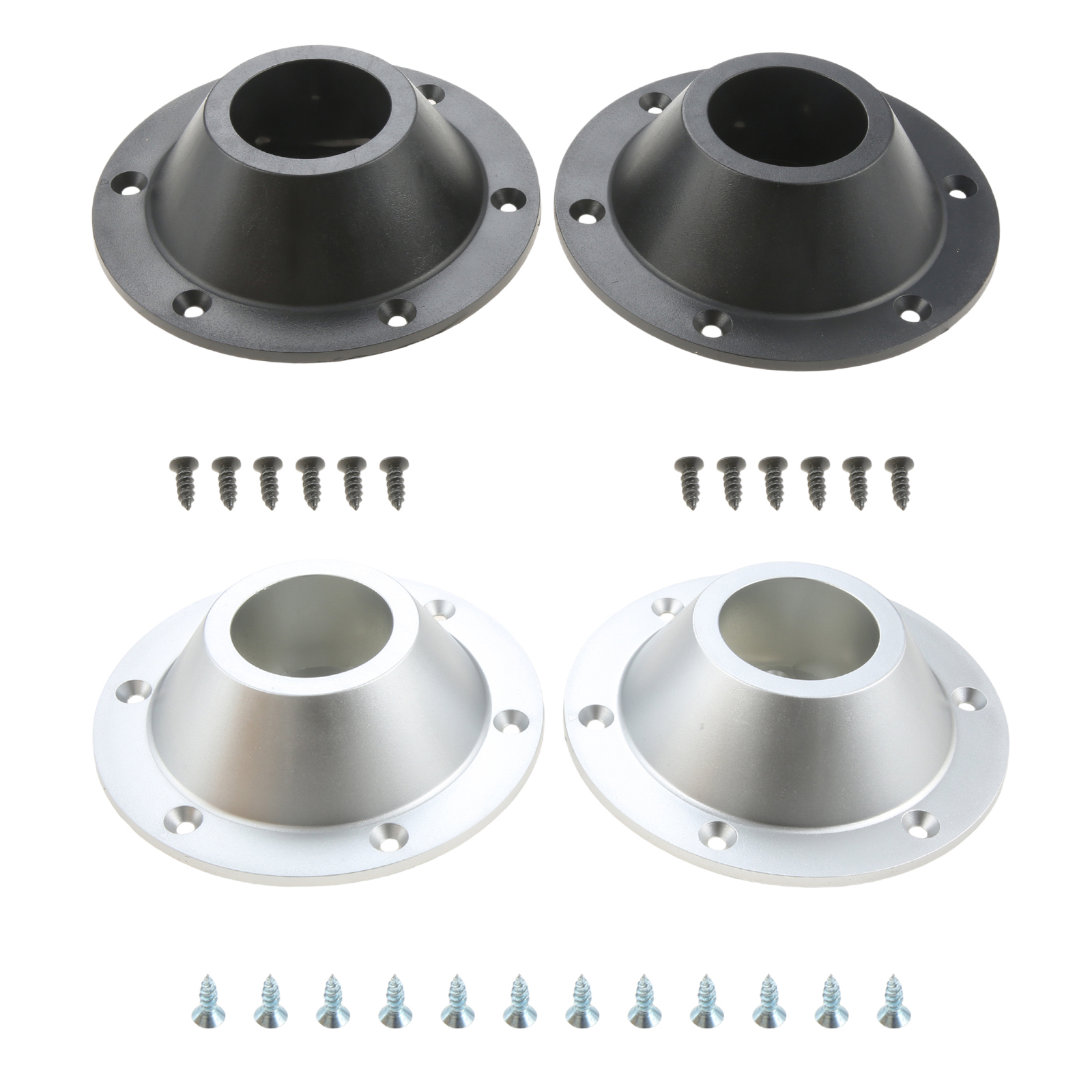 2Pcs Table Base Mount for Camper RV Trailer Table Leg Base Flange Floor Mounting Bracket Flush Plate 6 Installing Holes w/Screws