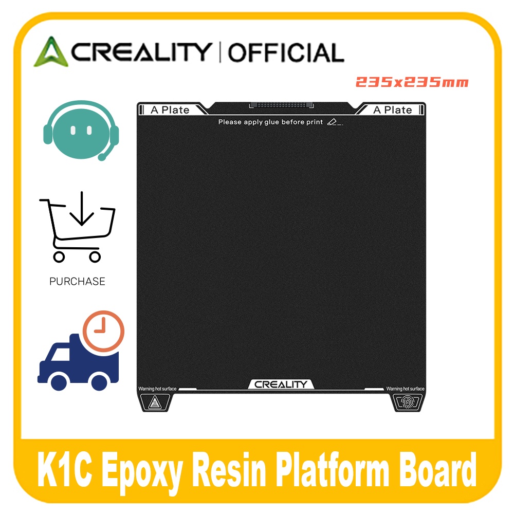 Oficjalna płytka montażowa Creality K1C/K1 SE, powierzchnia z żywicy epoksydowej 235x235mm, magnetyczna, elastyczna płytka ze stali sprężynowej do K1C, K1 SE