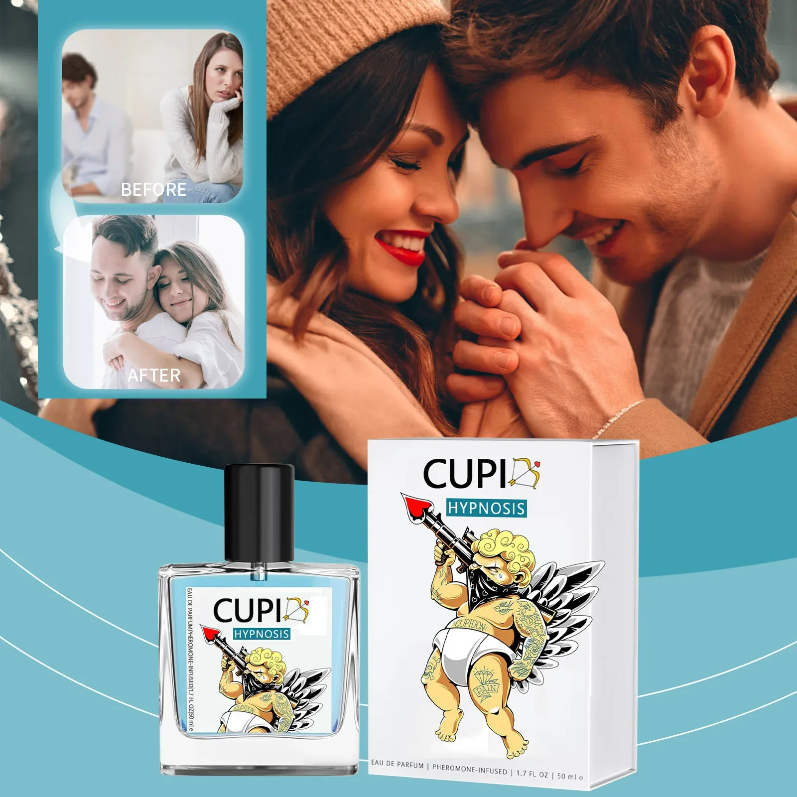 50ML Perfumy Kupidynowe Hypnosis Długotrwały zapach feromonowy Perfumy kolońskie dla mężczyzn i kobiet Lekki zapach koloński