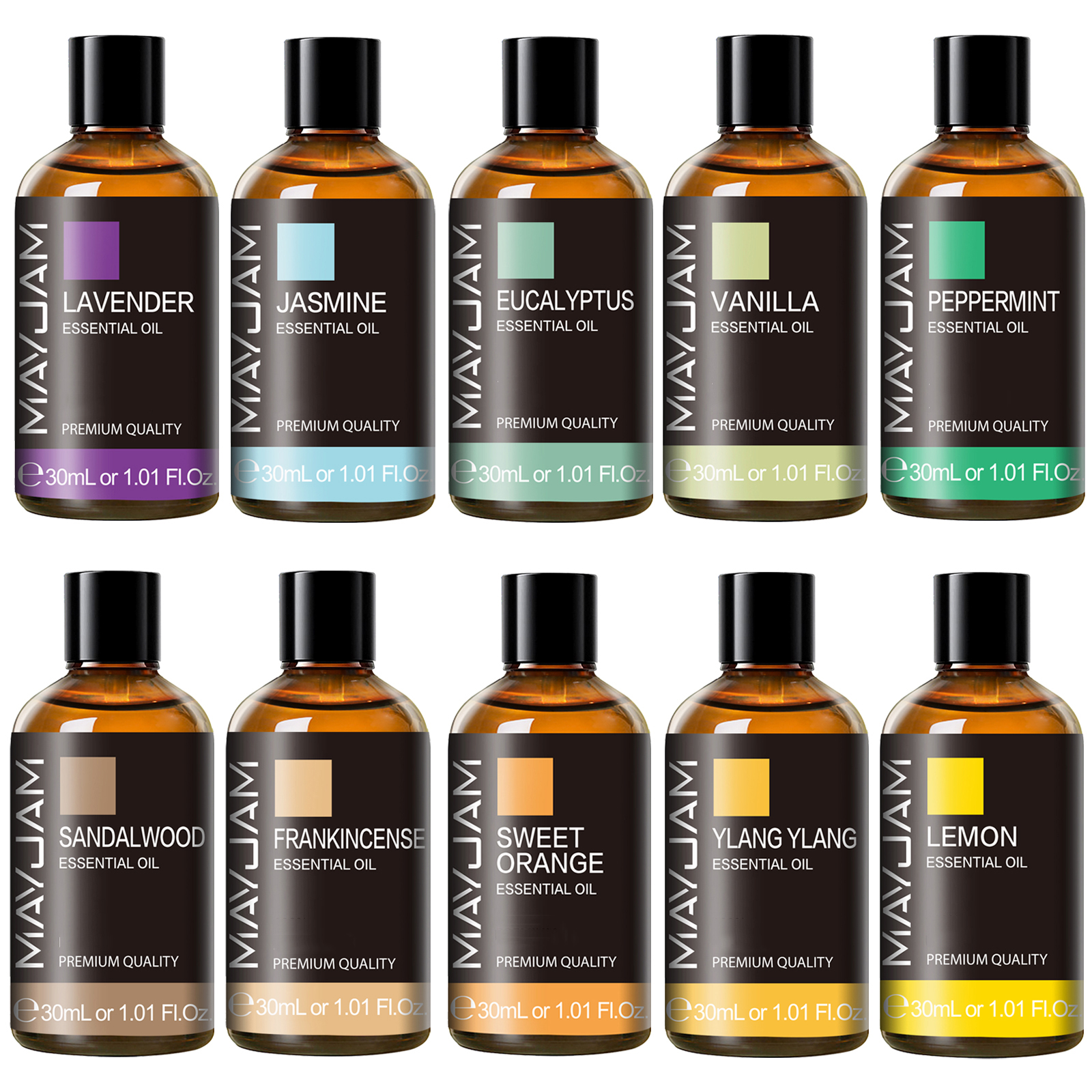 Mayjam 1 peça 30ml óleo essencial de aromaterapia lavanda baunilha jasmim eucalipto hortelã-pimenta aroma óleo para difusor vela sabão