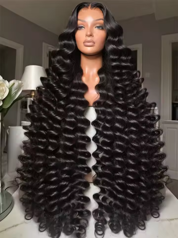 Peruka z naturalnych włosów, typu Loose Deep 13x6 Lace Front, 30-40 cali, brazylijska, z głęboką falą Water Wave, peruka 13x4 HD Lace Frontal, kręcone peruki dla kobiet.