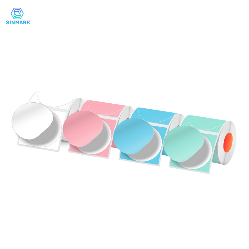Papier d'étiquettes thermiques de couleur ronde de 50mm, étiquettes imperméables pures, autocollants auto-adhésifs mignons faits à la main, à utiliser pour l'imprimante thermique