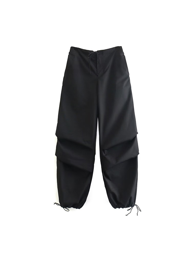 Pantalon cargo parachute pour femme, jogging vintage, taille haute élastique, coupe botte chic pour femme, mode