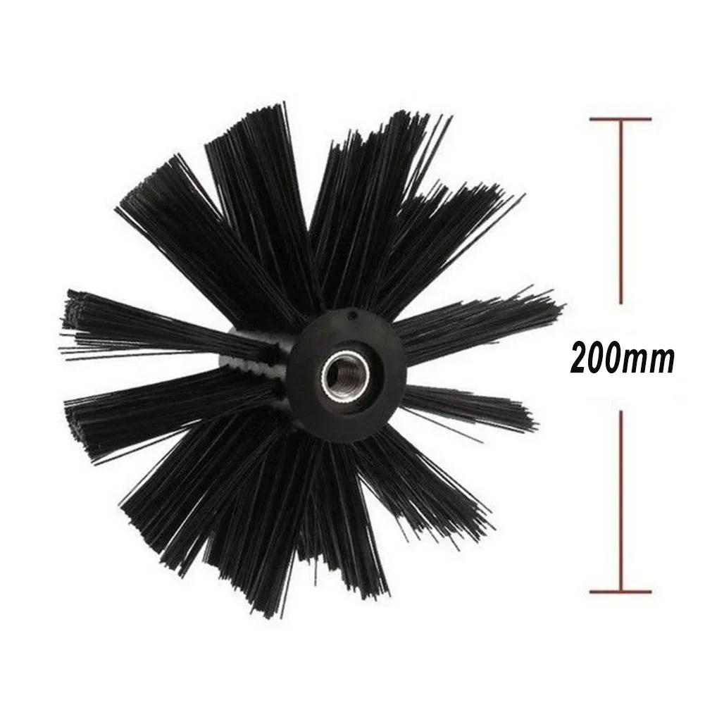 200mm Chimney Brush Rotary Dryer Vent Cleaning Brush Bristle Head  Rod For Chimney Dryer Pipe Fireplace Inner Wall Cleaning Tool